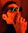 EYLRIM Square Frame Sunglasses for Women Men Trendy Thick Frame Rectangle Sun Glasses Black Shades02 BlackOrange