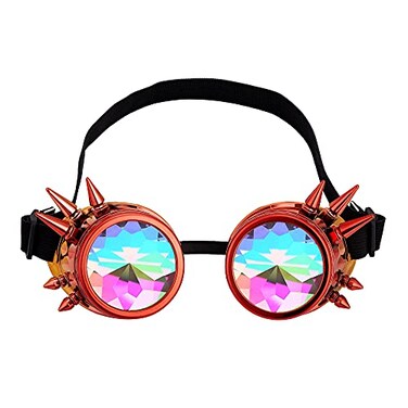 Lelinta Kaleidoscope Spiked Goggles with Adjustable Straps