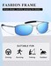 AEVOGUE Polarized Sunglasses For Men Rectangle Metal Frame Retro Sun Glasses AE0395 SilverBlue 59