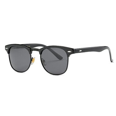 AEVOGUE Polarized Sunglasses For Women And Men Semi Rimless Frame Retro Sun Glasses AE0369 BlackBlack