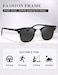 AEVOGUE Polarized Sunglasses For Women And Men Semi Rimless Frame Retro Sun Glasses AE0369 Glossy BlackMatte Black C1