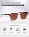 AEVOGUE Polarized Sunglasses For Women And Men Semi Rimless Frame Retro Sun Glasses AE0369 Matte BlackMatte Brown Brown Lens