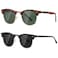 AEVOGUE Polarized Sunglasses For Women And Men Semi Rimless Frame Retro Sun Glasses AE0369 TortoiseGlossy Black