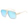 AEVOGUE Sunglasses For Men Goggle Alloy Big Frame Square Metal Punk Style Shield AE0336