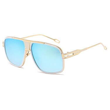 AEVOGUE Sunglasses For Men Goggle Alloy Big Frame Square Metal Punk Style Shield AE0336