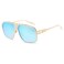 AEVOGUE Sunglasses For Men Goggle Alloy Big Frame Square Metal Punk Style Shield AE0336