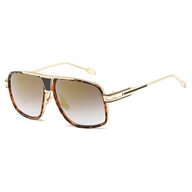 AEVOGUE Sunglasses For Men Goggle Alloy Big Frame Square Metal Punk Style Shield AE0336