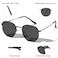 aisswzber Metal Hexagonal Polarized Sunglasses Small Frame Unisex Shades for Women Men UV Protection Lightweight Glasses