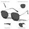 aisswzber Metal Hexagonal Polarized Sunglasses Small Frame Unisex Shades for Women Men UV Protection Lightweight Glasses