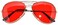 OWL Aviator Classic Sunglasses Silver Frame Red Lens Shades