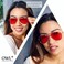 OWL Aviator Classic Sunglasses Silver Frame Red Lens Shades