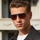 CARFIA Large Curved Cool Polarized Sunglasses for Men UV Protection Lightweight Metal Frame Outdoor Trendy Driving Sunnies