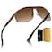 CARFIA Large Curved Cool Polarized Sunglasses for Men UV Protection Lightweight Metal Frame Outdoor Trendy Driving Sunnies