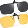 CAXMAN Polarized Clipon Flip Up Metal Clip Rimless Sunglasses Lightweight XL Size Set of 2 PCS Black Yellow