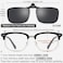 CAXMAN Polarized Clipon Flip Up Metal Clip Rimless Sunglasses Lightweight XL Size Set of 2 PCS Black Yellow