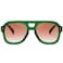 FEISEDY Vintage Aviator Sunglasses Double Bridge Women Men Large Square Thick Frame Trendy Eyewear UV400 B2846
