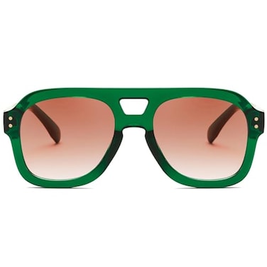 FEISEDY Vintage Aviator Sunglasses Double Bridge Women Men Large Square Thick Frame Trendy Eyewear UV400 B2846