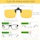 FRAZALA Polarized Clip On Night Vision Glasses for Driving Over Prescription Glasses UV400 Protection Lenses Night Vision x 2