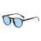 Gleyemor Vintage Polarized Sunglasses for Men UV400 Protection Retro Round Sunglasses Handcrafted Acetate Frame Black FrameClear Blue Lens