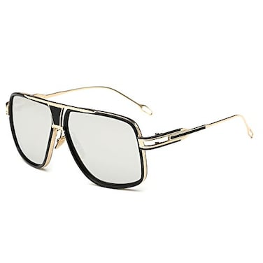 GOBIGER Aviator Sunglasses for Men 100 UV Protection Goggle Alloy Gold Disco 70s Oversized Retro Shades