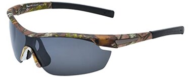 Hornz Brown Forest Camouflage Polarized Sunglasses for Men Wrap Around Sport Frame Free Matching Microfiber Pouch Brown Camo Frame Smoke Lens