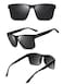Hxnvzf Polarized Sunglasses for Men Women Driving Fishing Mens Sunglasses Rectangular Vintage Sun Glasses Grey LensMatte Black Frame