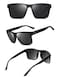 Hxnvzf Polarized Sunglasses for Men Women Driving Fishing Mens Sunglasses Rectangular Vintage Sun Glasses Grey LensMatte Black Frame