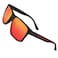 Hxnvzf Polarized Sunglasses for Men Women Driving Fishing Mens Sunglasses Rectangular Vintage Sun Glasses Red LensMatte Black Frame