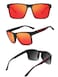 Hxnvzf Polarized Sunglasses for Men Women Driving Fishing Mens Sunglasses Rectangular Vintage Sun Glasses Red LensMatte Black Frame