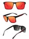 Hxnvzf Polarized Sunglasses for Men Women Driving Fishing Mens Sunglasses Rectangular Vintage Sun Glasses Red LensMatte Black Frame