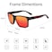 Hxnvzf Polarized Sunglasses for Men Women Driving Fishing Mens Sunglasses Rectangular Vintage Sun Glasses Red LensMatte Black Frame