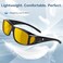 iLonyro NightDrivingVisionGlasses Anti Glare for Men Women PolarizedNight Vision Glasses for Driving Night time Fit Over GlassesastigmatismYellow LensShiny Black Frame