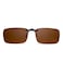JM Rimless Rectangle Clip on Sunglasses Lightweight Polarized Eyeglasses Men Women Polarized Brown