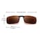 JM Rimless Rectangle Clip on Sunglasses Lightweight Polarized Eyeglasses Men Women Polarized Brown