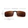JM Rimless Rectangle Clip on Sunglasses Lightweight Polarized Eyeglasses Men Women Polarized Brown