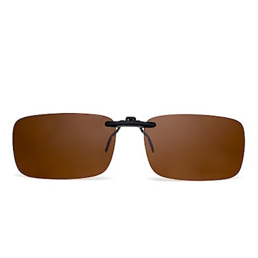 JM Rimless Rectangle Clip on Sunglasses Lightweight Polarized Eyeglasses Men Women Polarized Brown