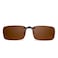 JM Rimless Rectangle Clip on Sunglasses Lightweight Polarized Eyeglasses Men Women Polarized Brown