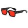 JOVAKIT Black Square Sunglasses for Women Men Simple Trendy Rectangle Thick Frame Style Sun Glasses UV400 Protection BlackClear Red