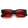 JOVAKIT Black Square Sunglasses for Women Men Simple Trendy Rectangle Thick Frame Style Sun Glasses UV400 Protection BlackClear Red