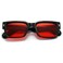 JOVAKIT Black Square Sunglasses for Women Men Simple Trendy Rectangle Thick Frame Style Sun Glasses UV400 Protection BlackClear Red