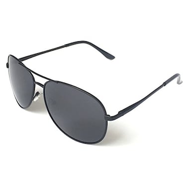 J+S JS Premium Military Style Classic Aviator Sunglasses Polarized 100 UV protection for Men Women Large Frame Black FrameGray Lens