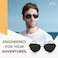 J+S JS Premium Military Style Classic Aviator Sunglasses Polarized 100 UV protection for Men Women Large Frame Silver FrameBlue Mirror Lens