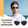 J+S JS Premium Military Style Classic Aviator Sunglasses Polarized 100 UV protection for Men Women Medium Frame Silver FrameBlue Mirror Lens