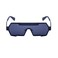 Junsika Retro Steampunk Sunglasses for Men Trendy Cool Design One Piece Irregular Metal Frame Black Sunglasses