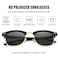 Kursan Classic Polarized Sunglasses for Men Women Semi Rimless Frame Sports Sun Glasses Bright Black Gold