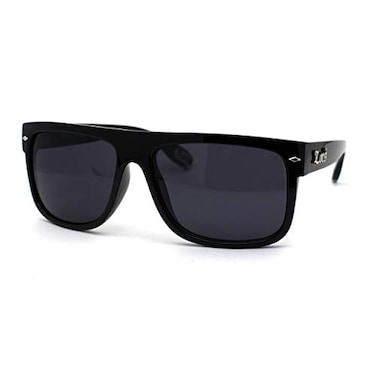SA106 Locs Hipster Gangster Hardcore Flat Top Horn Rim Sunglasses Shiny Black
