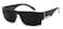 Locs Mens Flat Top Gangster Sunglasses Black Silver Frame 91026 Black 55w x 175h