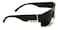 Locs Mens Flat Top Gangster Sunglasses Black Silver Frame 91026 Black 55w x 175h