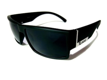 Locs Mens Flat Top Gangster Sunglasses Black Silver Frame 91026 Black 55w x 175h