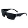 Locs Mens Flat Top Gangster Sunglasses Black Silver Frame 91026 Matte Black